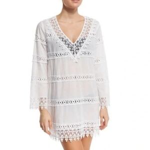 NWT Tory Burch White Crochet Lace Dress Swim Cover-up Small